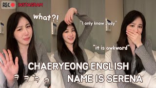 chaeyeon reaction to chaeryeong new english name (real sisters be like)
