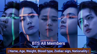 BTS All Members | Name, Age, Weight, Blood type, Zodiac sign, Nationality |