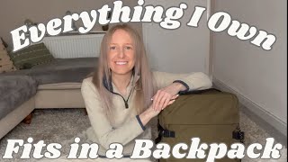 EVERYTHING I OWN | Fits in A Backpack [Carry On] EXTREME MINIMALISM ~ 60 litre