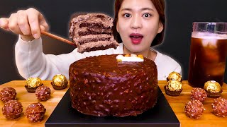 🍫Hazelnut Chocolate Cake😍당충전 끝판왕✨꾸덕한 페레로로쉐 케이크 먹방❤[Ferrero Rocher, Nutella] Mukbang