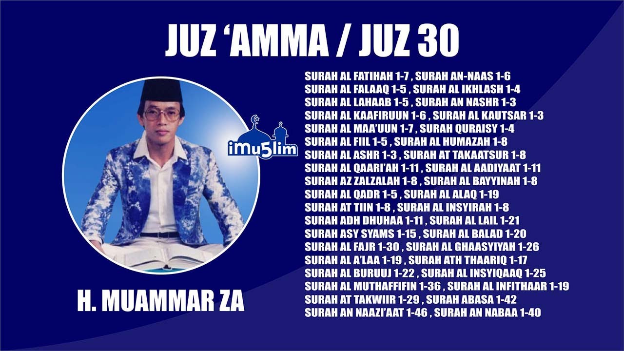 Murottal Al-Quran Merdu Juz 30 | Juz Amma Muammar ZA Full Versi - YouTube