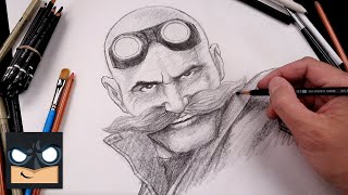 How To Draw Dr.Robotnik | Sonic 2 Sketch Art Lesson (Step by Step)