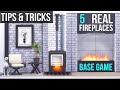 TOP 5 • Real Fireplaces • BASE GAME | NoCC | The Sims 4 | Tutorial