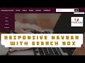 AWESOME RESPONSIVE NAVIGATION BAR Using HTML,CSS & JAVASCRIPT || Nav Bar with Search box