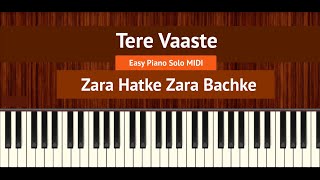 How To Play "Tere Vaaste" (Easy) from Zara Hatke Zara Bachke | Bollypiano Tutorial