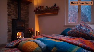 Snowstorm night, relax and fall asleep in a warm hut howling wind and snow outside the window p48