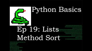 Python Basics Lists Method Sort