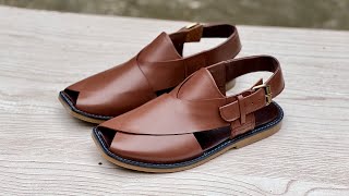 Handcrafting Traditional Peshawari Chappal from Calf Leather | Handmade Sandal Tutorial