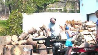 firewood split and stack time lapse