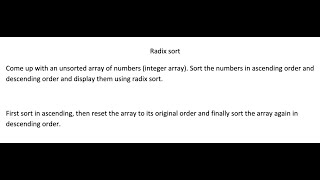 Radix Sort JAVA Assignment (part 3, radix sort ascending) | Data Struct. & Algorithm Analysis