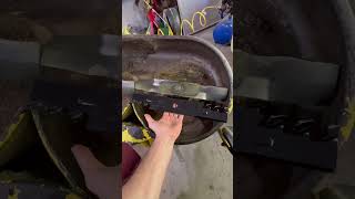 EASIEST WAY to Replace Blades on John Deere D140 Mower!