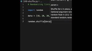 To shuffle or randomize a list of values (whould be strings or numbers), you can use the 'shuffle'