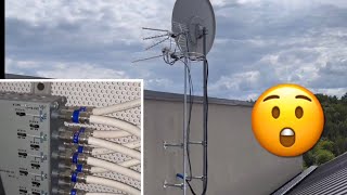 📡65 Patologia polskich… instalacja sat-tv,multiswitch,wzmacniacz,uchwyt przykręcony do płyty OSB !!