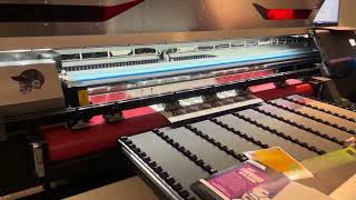 FIRST LOOK! Mimaki UJ330H-160 hybrid from Mimaki printing onto Leatherette!
