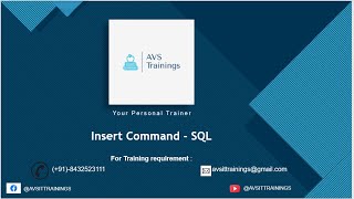 How to insert data into table in SQL | Insert command | Insert DML command