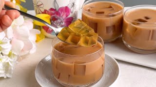 Milk Tea Brown Sugar Jelly Cubes Recipe | 奶茶红糖果冻块食谱