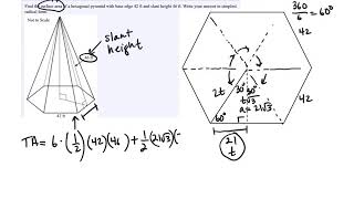 Surface area and volume of a hexagonal pyramid