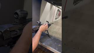 Loading and shooting full auto M249 SAW at Las Vegas range