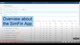 Overview about the SimFin app - the ultimate tool to simplify financial analysis and data download