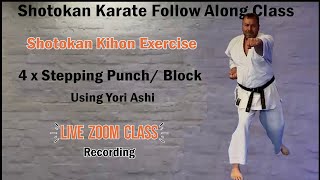 Shotokan Karate Kihon Basics Exercise 4 Block Punch Combinations Using Tsugi Ashi