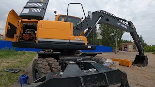 Hyundai R180W-9S. Переделываю доп. линию в двухпоточную для планировочного ковша с изм. горизонтом.