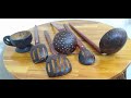 Como fazer utensílios de cozinha com casca de coco! How to make kitchen utensils with coconut shells