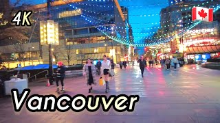 🇨🇦  [4K] 🎄🎀  Downtown Vancouver Walking Around, British Columbia Canada,  December 2024