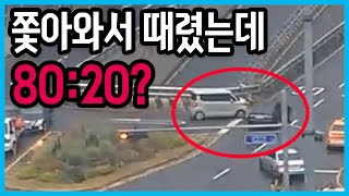 8260회. 정상 신호 받고 가는데 상대차가 쫓아와서 때렸는데 왜 80:20인가요?