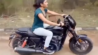 Actress Eesha Rebba Riding Harley-Davidson Bike | Manastars