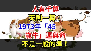 人有千算，天則一算：1973年“45歲牛”運與命，不是一般的準！，[星座運勢大全]