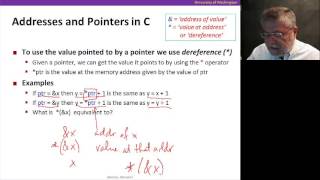 Memory \u0026 Data, Video 4: Addresses and pointers in C
