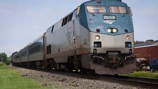 Amtrak PO72 Carolinian/Piedmont arrives and departs Burlington Station - 8/13/2024