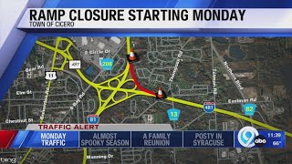I-481 north ramp to I-81 north in Cicero to close Monday
