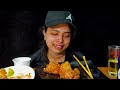 korean spicy 🔥 chicken u0026 bear soju 치킨 먹방🍗 කොරියන් සැර චිකන් asmr eating