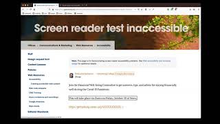 Screen reader demonstrating inaccessible content