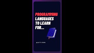 Programming Languages to Learn for... #shorts #shortsvideo