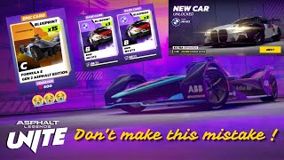 Watch this video before spending tokens in Asphalt Unite! | Unlocking BMW M4 GT3 & Max Formula E