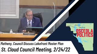 Matheny, Council Discuss Lakefront Master Plan