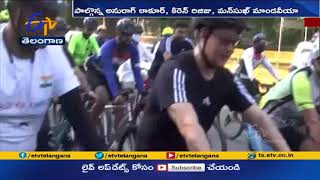 సైకిల్ యాత్రలో పాల్గొన్న కేంద్ర మంత్రులు | Union Ministers Ride Bicycles | Azadi Ka Amrit Mahotsav