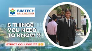 BIMTECH NOIDA 😎| Watch This Video Before Joining BIMTECH 🔎 | 5 Basic Non Academic FAQs answered 😨😬