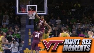 Virginia Tech Basketball: Jalen Hudson Goes Baseline for Thunderous Dunk