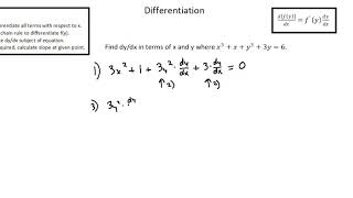 A-level Mathematics 9709: Implicit differentiation example 1