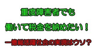 重度障害者の就労の機会を厚生労働省はなぜ作らないのでしょうか？