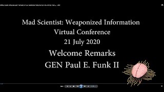 2.01 MadSci Weaponized Information: Welcome Remarks - General Paul E. Funk II, CG, TRADOC