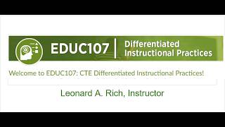 EDUC 107 Differentiated Instruction Spring 2 Module 4 Adapting Curriculum 04072026