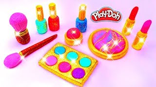 Play Doh Makeup Set How to Make Eyeshadow Lipstick 💄 Nail Polish 💅 with Play Doh Fun for Kids