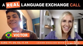 REAL Language Exchange Call with a Brazilian - Learn English with Camille