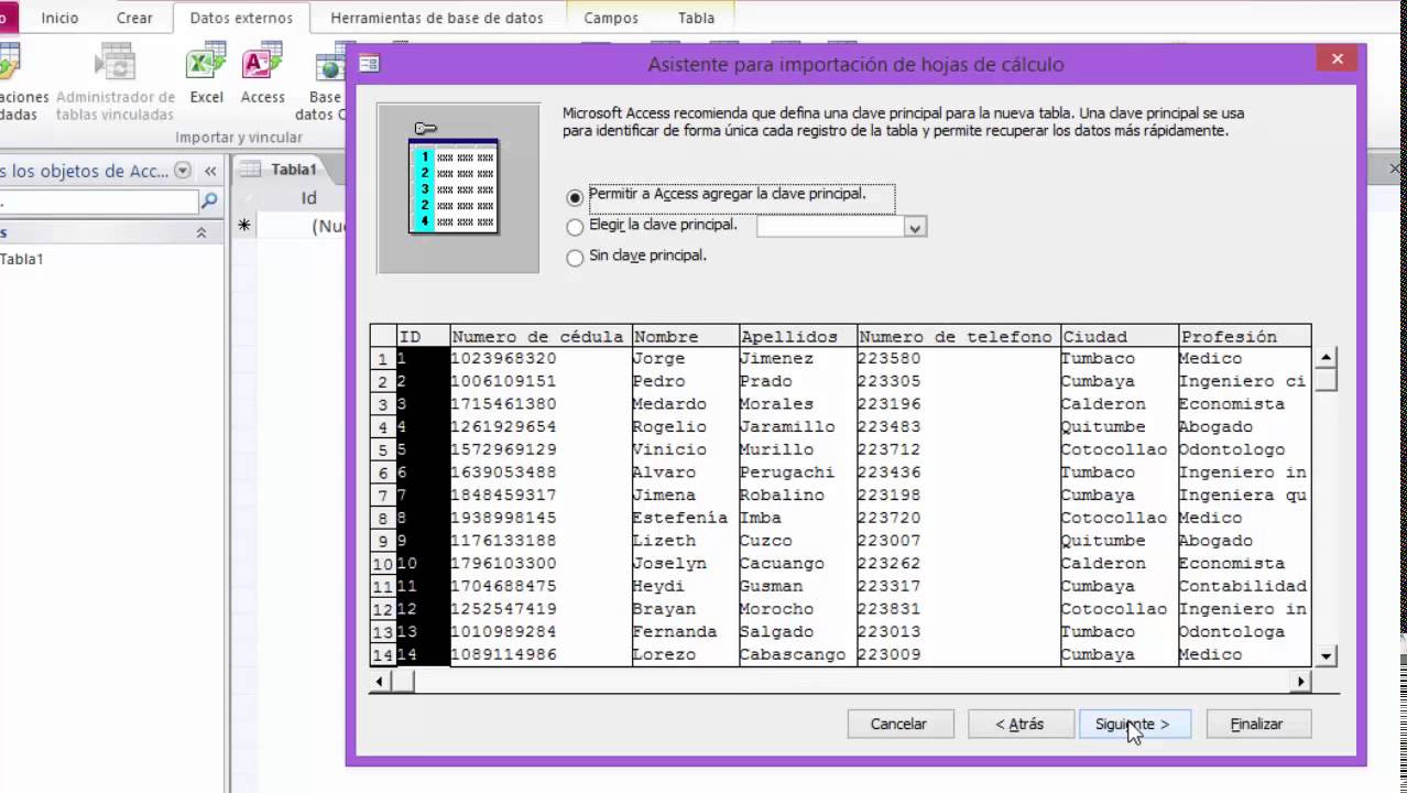 Creación De Un Formulario En Access A Partir De Una Tabla En Excel ...