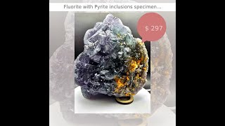 Fluorite with Pyrite inclusions specimen piece, premium collectable, very large center piece for ...