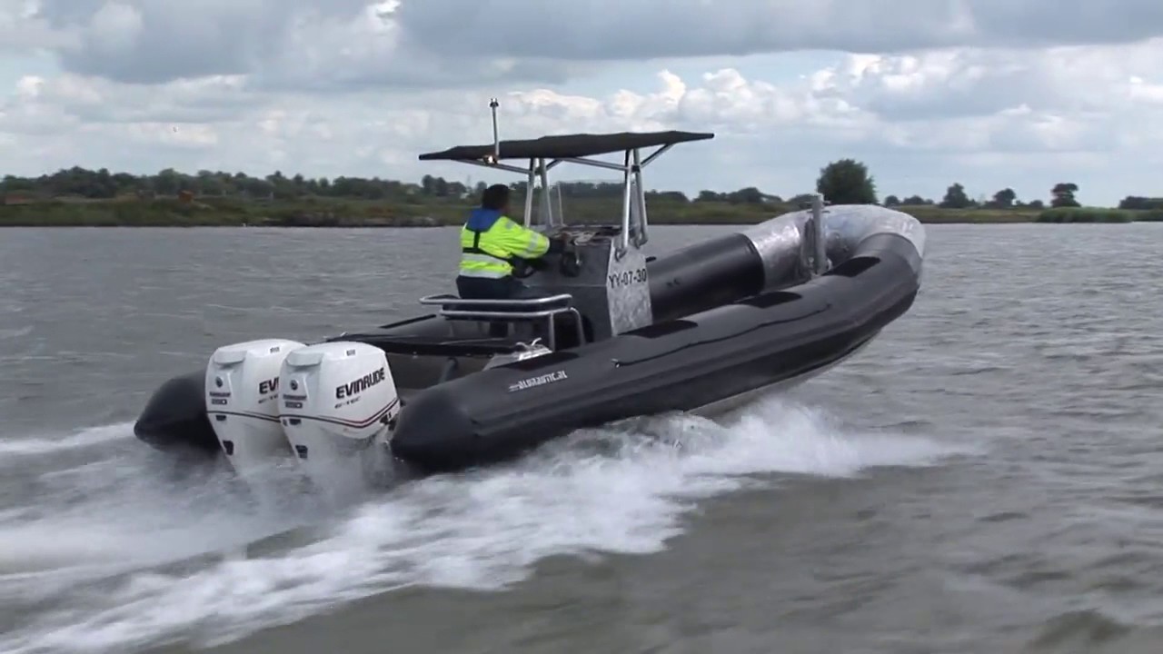 Aluminium Workboat: Alunautic Rib 8.00 Twin Evinrude 250 Hp - YouTube